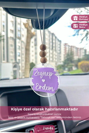 Kişiye Özel Splash Mor Dikiz Aynası Pleksi Araba Süsü
