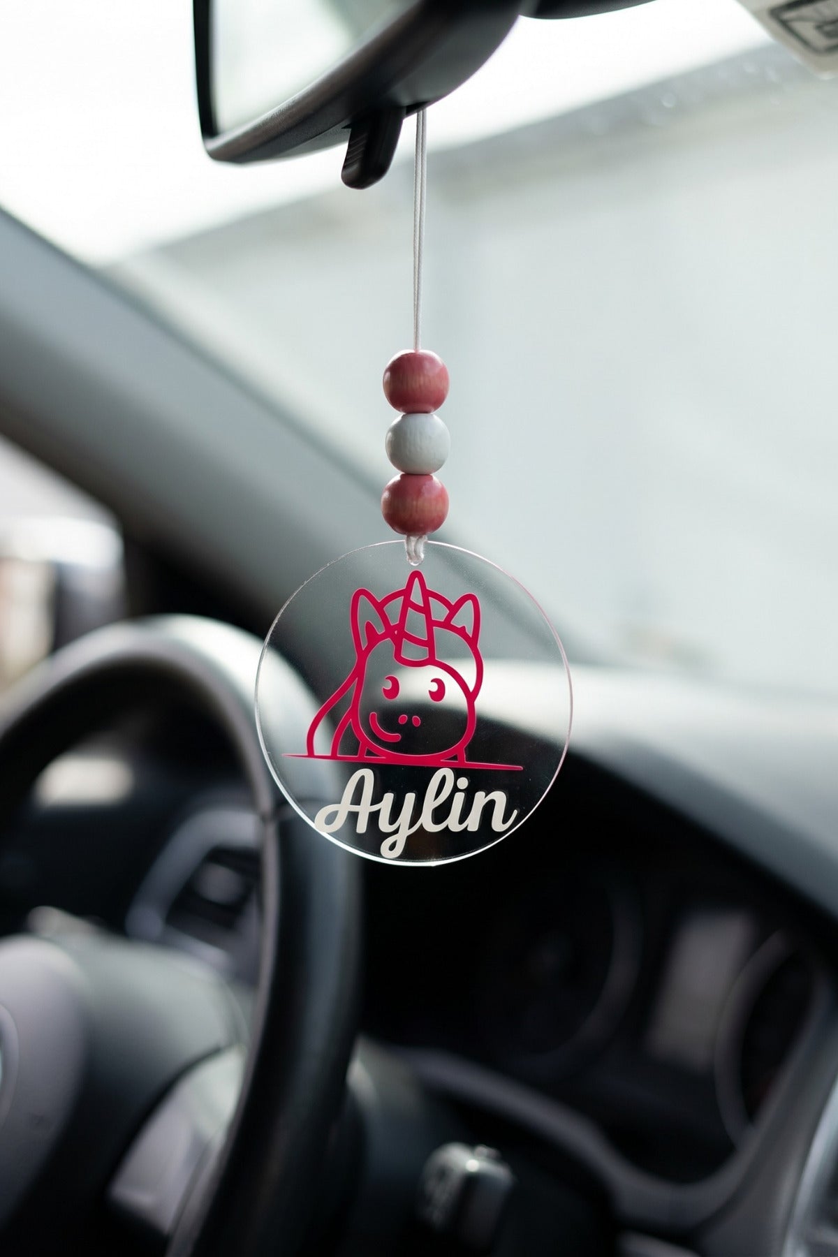 Kişiye Özel İsimli Unicorn Dikiz Aynası Süsü
