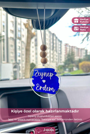 Kişiye Özel Splash Lacivert Dikiz Aynası Pleksi Araba Süsü