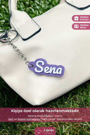 Kişiye Özel İsimli Pembe Anahtarlık, Çanta ve Kalemlik Süsü