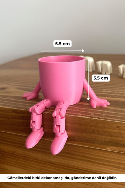 Sallanan Ayaklı Mini Sukulent ve Kaktüs Saksısı
