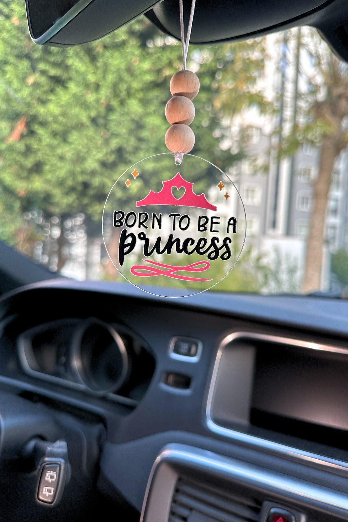Born to be a Princess Dikiz Aynası Süsü Hediye Kutulu Prenses Temalı Araba Süsü