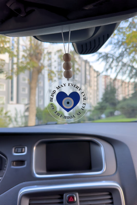 Kalp Nazar Boncuğu Dikiz Aynası Süsü