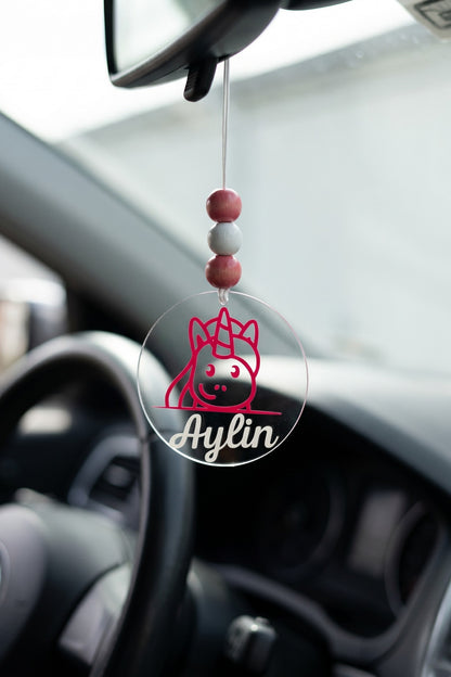 Kişiye Özel İsimli Unicorn Dikiz Aynası Süsü