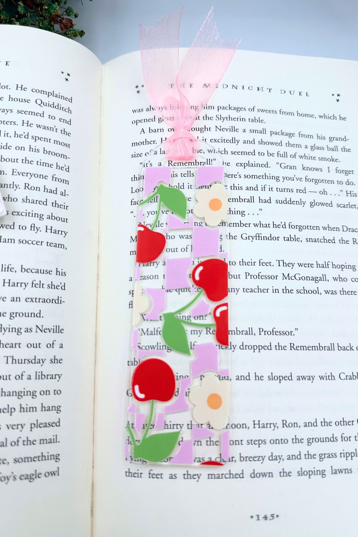 Sevimli Kiraz Şeffaf Kitap Ayracı