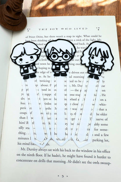 Harry Potter, Hermione, Ron Figür Kabartmalı 3'lü Kitap Ayracı Seti