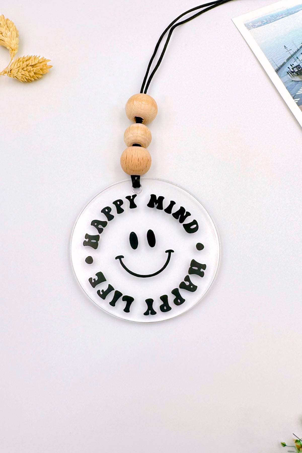 Happy Mind Happy Life Dikiz Aynası Süsü
