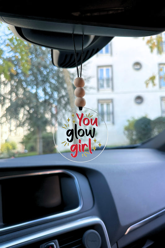 You Glow Girl Dikiz Aynası Süsü Hediye Kutulu Makyaj ve Güzellik Temalı Araba Süsü