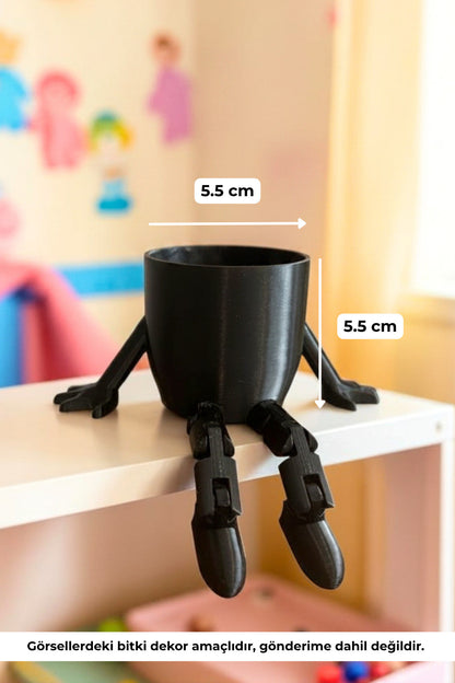 Sallanan Ayaklı Mini Sukulent ve Kaktüs Saksısı