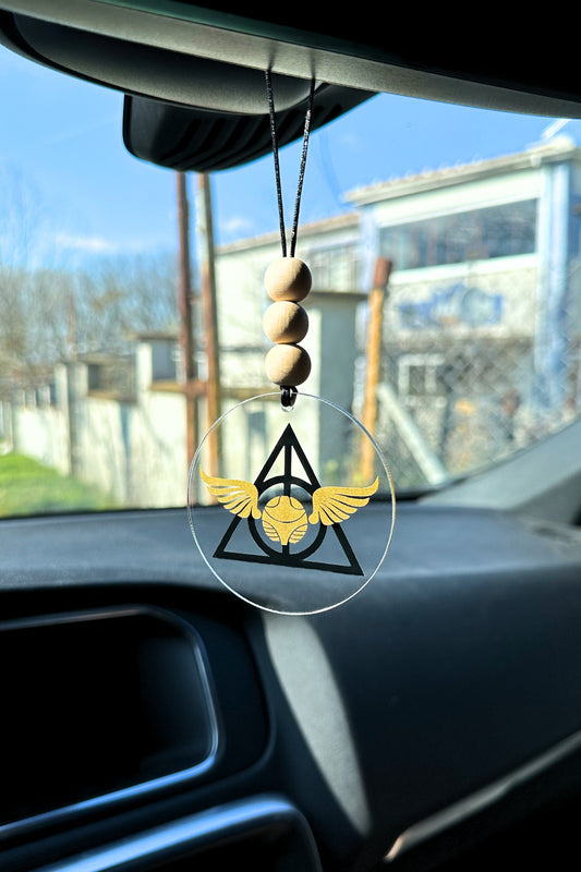 Harry Potter Golden Snitch Ölüm Yadigarları Tasarımlı Deathly Hallows Dikiz Aynası Pleksi Araba Süsü